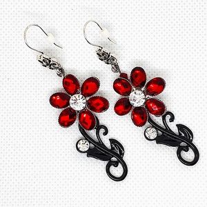 Red flower Earrings